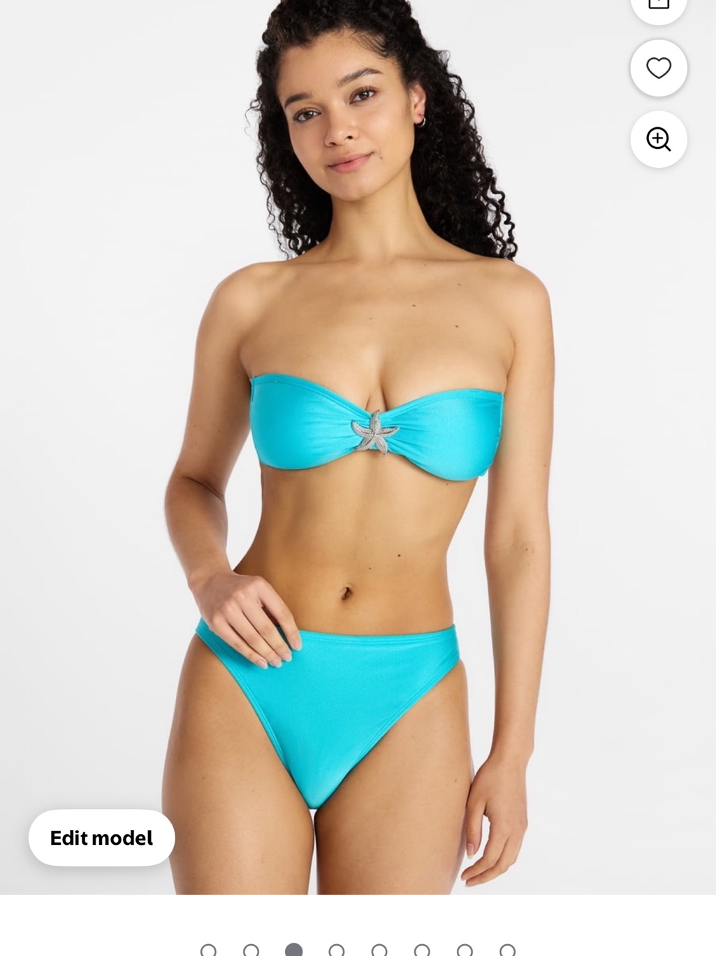 Strapless Turquoise Bikini Set With Starfish Accent. Small Nwt